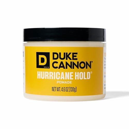Duke Cannon Supply Co. Hurricane Hold Pomade – 4.6 oz – Extra Strong Hold, No Shine, Water-Based for Easy Washout, Long-Lasting Hair Control