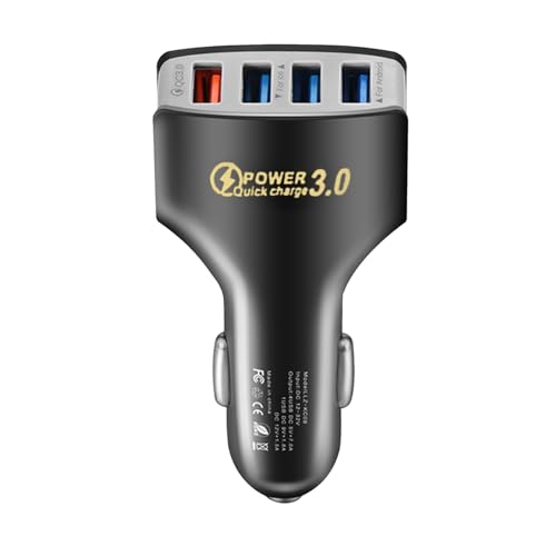 Yorajuy USB Auto Oplader Adapter | Snelle Oplaadfunctie 4 Poorten USB Auto Telefoon Oplader,Telefoon Benodigdheden voor Reizen Buitensport Avonturen Familie Uitstapjes Kamperen Dagelijks