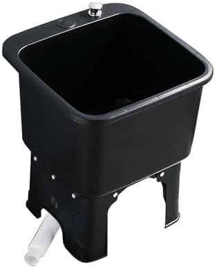 Black Commercial Mop Sink - Durable Plastic Floor Cleaning Basin for Restaurants, Offices & Commercial Spaces - Freestanding Small Sink for Indoor/Outdoor Use