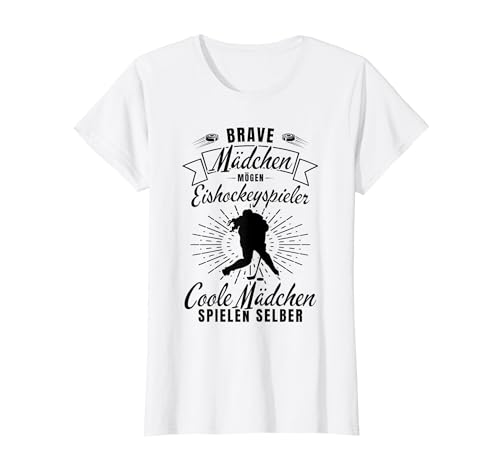 Icehockey Brave Mädchen Mögen Eishockeyspieler Eishockey T-Shirt