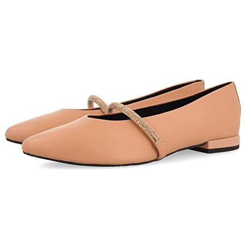 Ballerines noires femme Gioseppo Lamlash en peau souple à bride strass