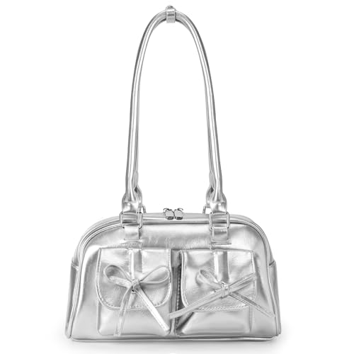 Image of Juoxeepy Ita Bag Cute Bow Purse Aesthetic Japanese Shoulder Bag Faux Leather Tote Bag Y2k Red Handbag Purse