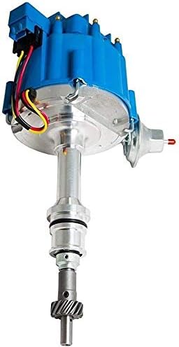 A-Team Performance - HEI Distributor 65K Volt Blue Cap, 8mm Silicone Spark Plug Wires Blue and Pigtail Wiring Harness Kit - Compatible with SBF Small Bock Ford 221 260 289 302