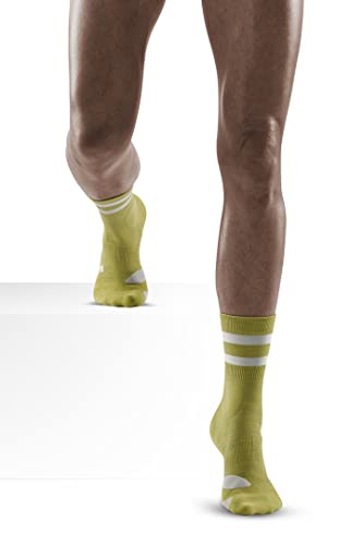 Image of CEP 80's Hiking Mid Cut Socks, Olive /Grey, Women, III (MD)