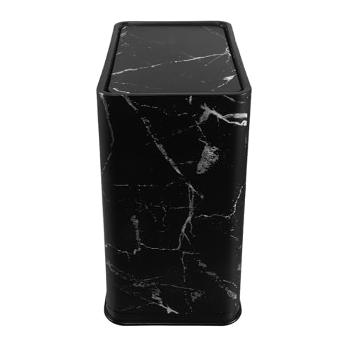 TOGEVAL Cubo de Basura Estrecho Negro con Tapa Abatible, Rectangular Grande de Plástico para Cocina, Baño y Dormitorio, Contenedor de Residuos Interior Que Ahorra Espacio, Bote de Basura