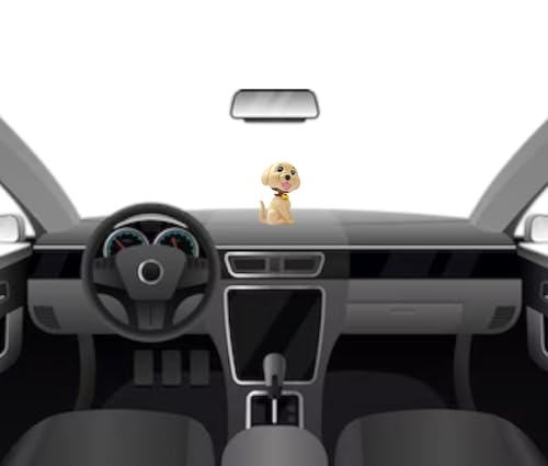 Image of AUGEN Cute Dog Beige Bobblehead for Car Dashboard, Office Desk & Study Table (Pack of 1)