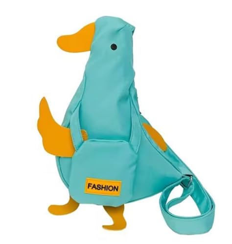 Girls' Novelty Wallets,Kawaii Purse,Cute Duck Crossbody Shoulder Bag, Funny Cartoon Chest Wallet,Unique Canvas Messenger Bag for Boy and Girls (Green)