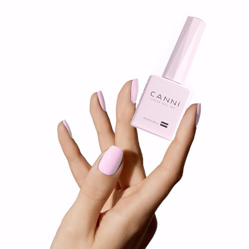 Image of CANNI Light Pink Gel Nail Polish, 1Pcs Baby Pink Gel Polish Soft Pale Pink Color Nail Polish Gel High Gloss Soak Off U V Gel Nail French Nail Manicure Salon DIY