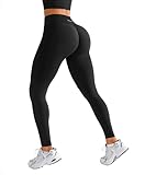BRXL Butt Lifting Workout Leggings for Women Tummy Control High Waist Seamless No Front Seam Gym Yoga Running Leggings Black L