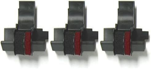 3 Pack - Compatible IR-40T Black/Red Ink Rollers, Works for Sharp EL1801P, Sharp EL1801PIII, Sharp EL2192, Sharp EL2620