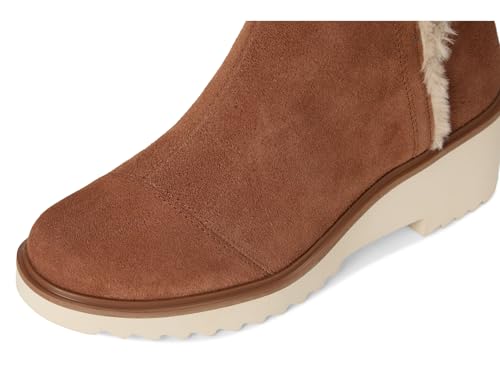 Image of TOMS Women's Maude Wedge Boot, Leather Upper, OrthoLite Insole, Side Zip, Lightweight