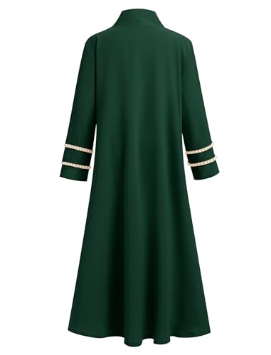ODASDO Abaya for Girls Muslim Islamic Middle East Prayer Clothes Chiffon V-neck Open Front Cardigan Maxi Dress with Hijab3