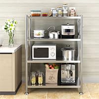 ステンレス 2段式キッチンラック 高さ調整可能 川口工器 ステンレス棚 幅伸縮家電ラック 棚2段 幅ワイド 頑丈