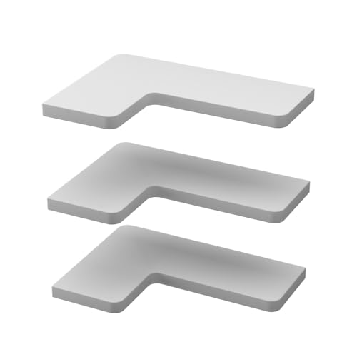 Vicco Eckregal Curva, Weiß, 40.5 x 2.5 cm 3er Set, zur Wandmontage geeignet für platzsparende Aufbewahrung
