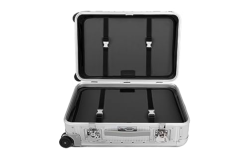 MILANO Bank S 30" Made in Italy Aluminum Sport Check-in Luggage - Hardside Framed Cabin Suitcase with 4 Spinner Wheels - Moonlight Silver2