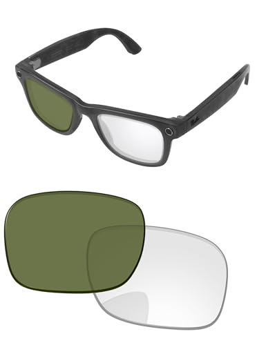 Image of Replacement Lenses for Ray-Ban Meta Wayfarer RW4006 & RW4012 50mm AI Glasses - Photochromic, Anti Blue Light Lens