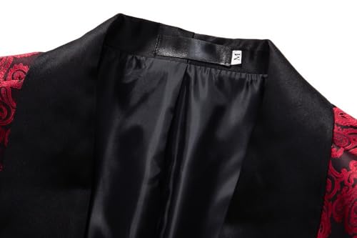 Men Tuxedo Suit Set 2 Piece Slim Fit Paisley Floral Prom Homecoming Wedding Dress Suits4