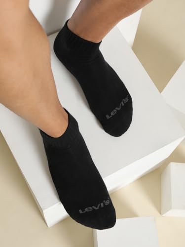 Image of Levi's LS201 Men's Cotton Stretch Ankle Mid Cut Half Terry Socks with Cushioned Sole (Pack of 3)