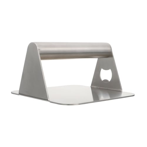 Abaodam 1pc Stainless Steel Burger Presser with Bottle Opener Meat Cooking Tool for Patties Non Stick Pressure Plate Durable Easy to Clean for Griddle Cooking and BBQ