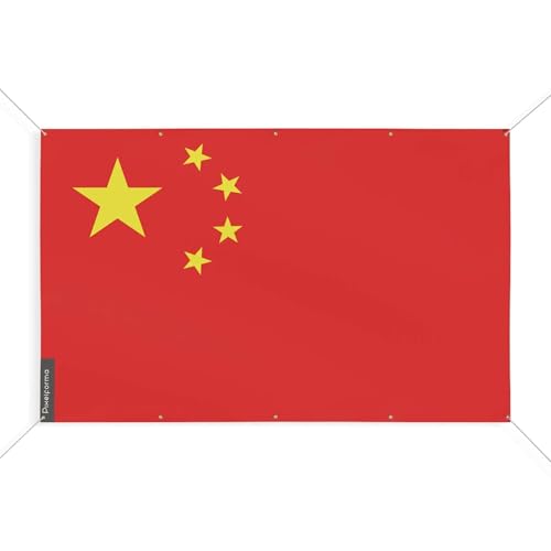 Drapeau de la Chine de haute qualité en 190 x 285 cm à 10 oeillets