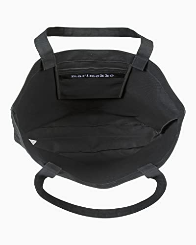 Bolso Tote Torna Unikko de Algodón Negro y Blanco miniatura 5