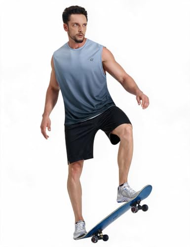 Image of EZRUN Men's Workout Sleeveless Shirts Quick Dry Muscle Swim Shirt Gym Fitness Running Beach Tank Tops