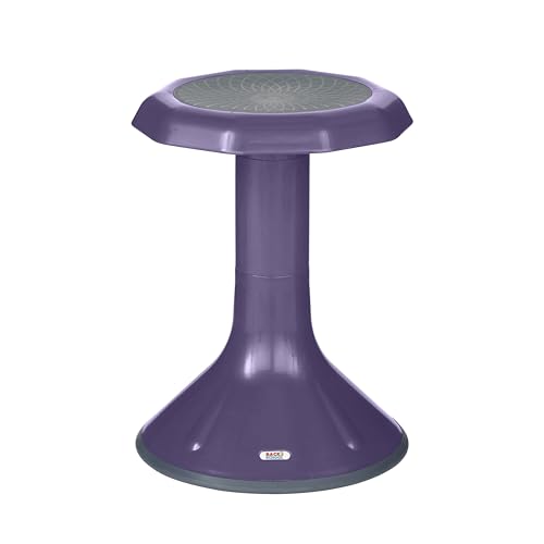 Image of Back2School Express Wobble Sensory Stool for Classroom - 18 inch Active Flexible Seating Chair for Kids, 220lb Capacity, GREENGUARD Gold Certified, Eggplant