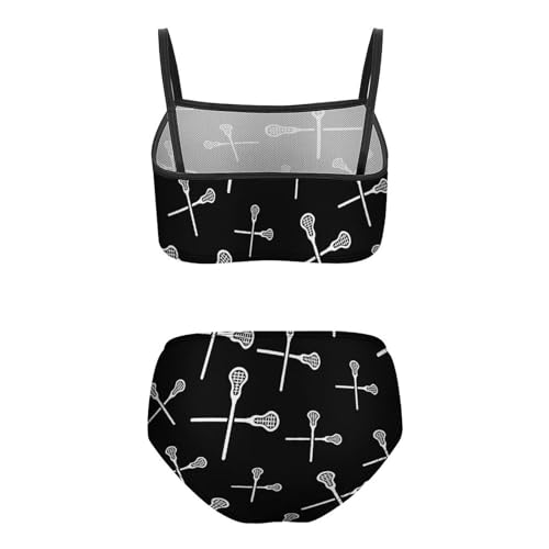Lacrosse Sticks Crossed Girls Two Piece Bikini Swimsuits Cute Beach Sport Swimwear Bathing Suit2