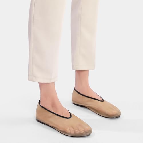 Mesh Ballet Flats for Women Round Toe Slip On Ballerina Mary Jane Shoes Tulle Comfortable Casual Dress Shoes4
