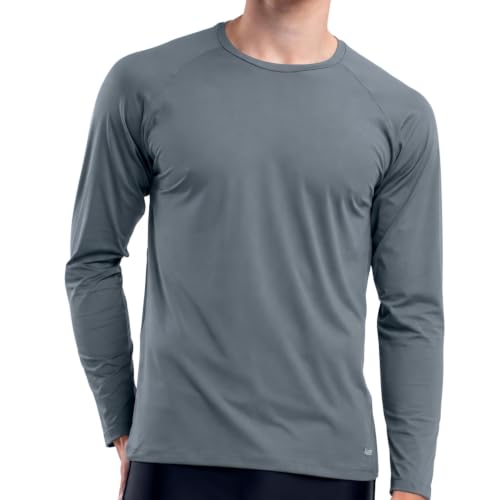 MASH Camiseta Manga Longa Proteção UV Dry Fit Masculina Academia Piscina Praia Verão, Cinza Escuro, G