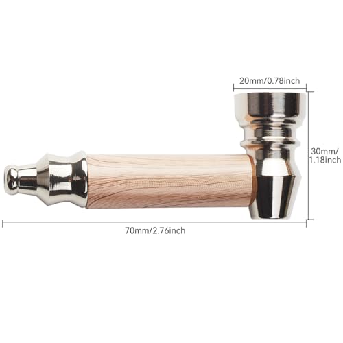 2pc Short Realistic Wood Grain Tobacco Pipe With Cleaner Tamper Tool Black Bag, 3 inch Smoking Pipe Accessories Kit - Image 7