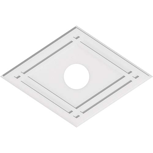 Image of Ekena Millwork CMP36X24DD-06000 Diamond Architectural Grade PVC Contemporary Urethane Ceiling Medallions 36 inchW x 24 inchH x 6 inchID x 12 3 /4 inchC x 1 inchP