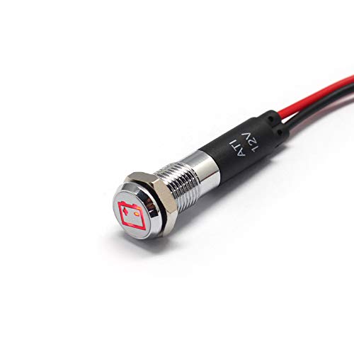 Alpinetech PL8MS 8mm 12V LED Luz Indicadora Batería miniatura 1