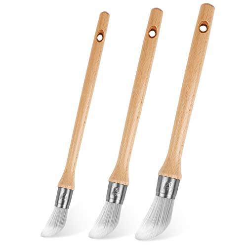 WRAPXPERT Trim Paint Brush,11" Long Handle Edge Painting Tool Kit,Round Trim Brushes for Corner,Touch UPs,Artwork,House Wall Edges 3-Pack