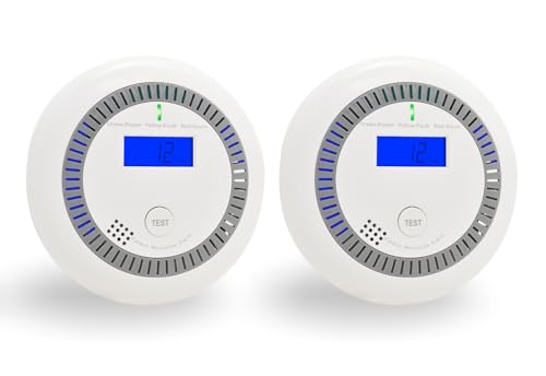 GiiHoo Kohlenmonoxidmelder mit LCD-Display & Batteriebetrieb – Haushalts-CO-Alarmanlage, EN 50291 Zertifiziert, 10 Jahre Sensorlebensdauer