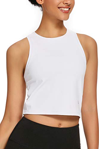 Evobak Workout Tops for Women - Yoga Shirts Racerback Crop Tops Athletic Exercise Gym Running Training Tanks Active Wear