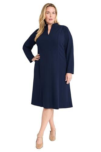 Maggy London Women's Elegant V-Neck Long Sleeve Knee-Length Fitted Silhouette-Business Casual Dresses