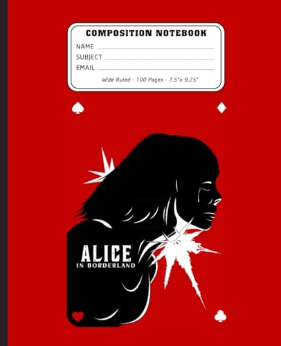 Alice In Borderland Composition Notebook 100 Pages Wide Ruled 7.5x9.25 inches: Alice In Borderland