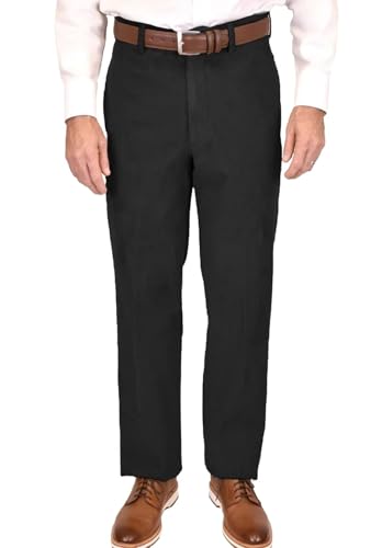 Men's Velvet Pants Regular Fit Flat Front Straight Leg Solid Color Dress Pants for Business