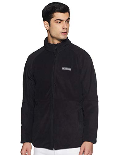 Columbia Mens Basin Trail Fleece Full Zip Jacket, Soft Fleece, Classic Fit, Black, 2X