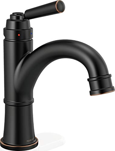 Peerless Westchester Single Hole Bathroom Faucet Oil Rubbed Bronze, Single Handle Bathroom Faucet, Drain Assembly, Oil-Rubbed Bronze P1523LF-OB #1