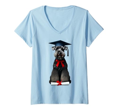 Mujer Gorra de graduación de perro Kerry Blue Terrier, propietario de la escuela Camiseta Cuello V