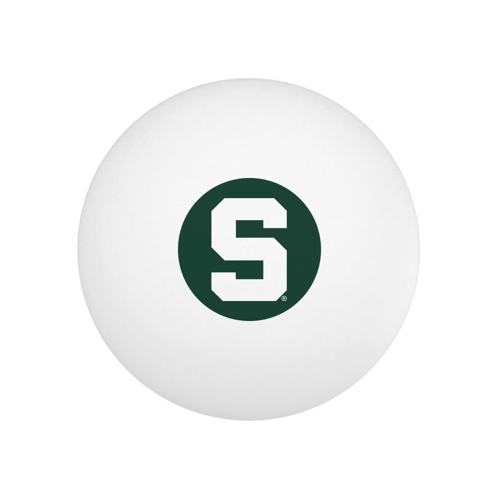 Michigan State Block S Novelty Table Tennis Ping Pong Ball 12 Pack with Storage Bag