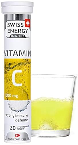 Swiss Energy Vitamin C 1000 mg lemon flavor strong immune defense 20 effervescent tablets