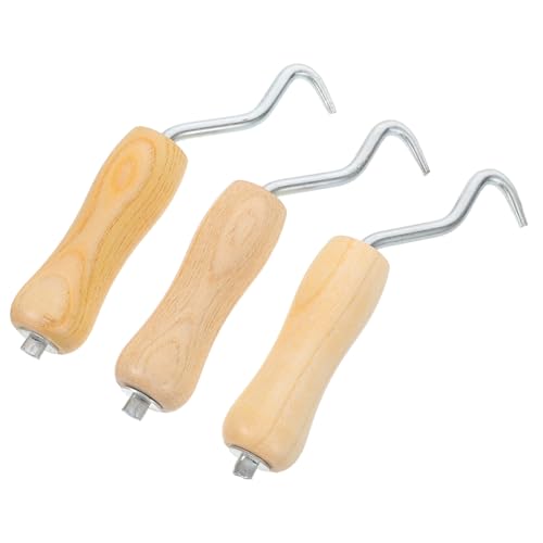 BUGUUYO Outil de Torsion de Fil d'Armature Portable 3 Pièces avec Poignée en Bois Outil de Ligature de Barres d'Armature pour Construction Béton Pince à Ligature pour Chantier