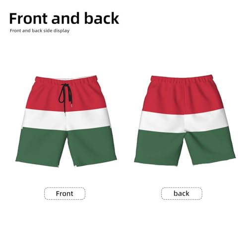 Flag of Hungary Youth Beach Pants, Soft and Breathable, with Drawstring Waist, Suitable for Sports and Leisure.2