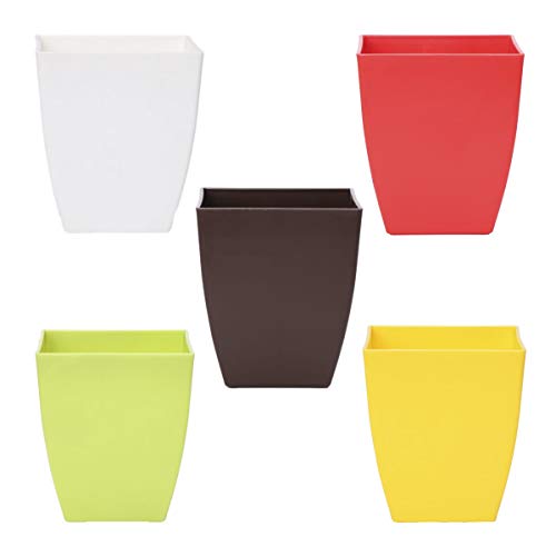 Image of UGAOO Garden Pots and Planters for Plants - Square, 5 Inch, Set of 5
