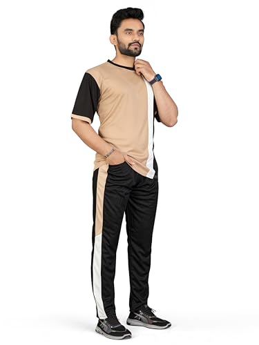 Image of Cotton Blend Night Suit /Summer Suit for Men, Stylish Regular Fit Half Sleeves T-Shirt & Lower Set | Soft Cord-Set Track Suit for Boys | Ideal for Casual Outings, Gym, Workout