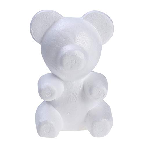 ABOOFAN White Foam Bear Shape Polystyrene Flower Arrangement Mold DIY Rose Flower Styrofoam Modelling Crafts for Wedding Christmas Party Decoration 13 X 12 X 20 cm