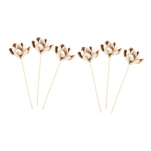DIYEAH 6pcs Natural Rattan Flower Diffuser Sticks Faux Refills for Home Decoration Bedroom Office Elegant Easy to Use Scent Sticks for